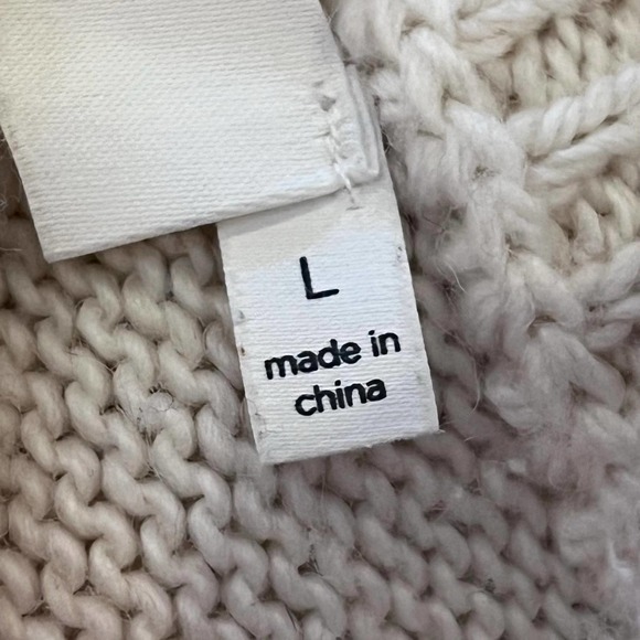 ASTR The Label Tunic Sweater Womens Sz LG Cream Sleeveless Mock Neck Side Slits - Picture 8 of 9